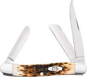 CASE KNIVES AMBER BONE PEACH - SEED JIG MEDIUM STOCKMAN