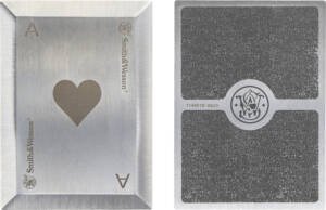 S&W BULLSEYE THROWING CARDS - 4-PACK SS LASER ETCHED W/SHTH