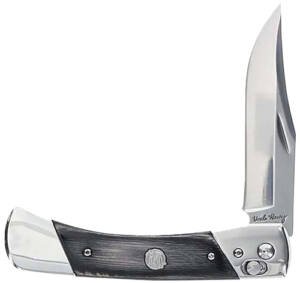 UNCLE HENRY KNIFE PLB7 3.8" - BLADE LMNT WOOD HANDLES PIVOT