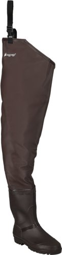 FROGG TOGGS MEN'S RANA PVC LUG - SOLE HIP WADER BROWN SIZE 9