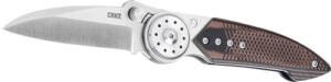 CRKT WALKER 2.93" PLAIN EDGE - FOLDER SS/WOOD BLADE BTN LOCK