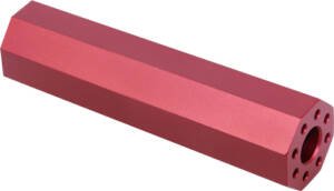 GUNTEC AR15 FAKE SUPPRESSOR - 4.5" 1/2X28 THREADS RED