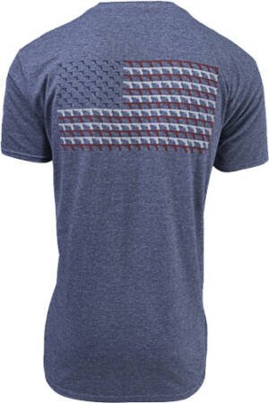 GLOCK OEM HEATHERED NAVY - PISTOL FLAG T-SHIRT MED