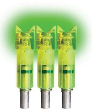 LUMENOK LIGHTED NOCK XBOW GRN - CRESCENT EASTON CARBON 3PK