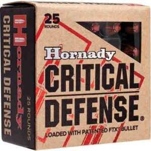 HORNADY CRITICAL DEFENSE - 380 ACP 90GR FTX 25RD 10BX/CS