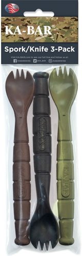KA-BAR MIL-SPEC SPORK/KNIFE - 3 PACK OD GREEN/BLACK/BROWN - Image 2