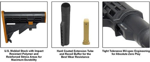 UTG STOCK ASSEMBLY AR-15 BLACK - 6 POSITION MIL-SPEC - Image 5